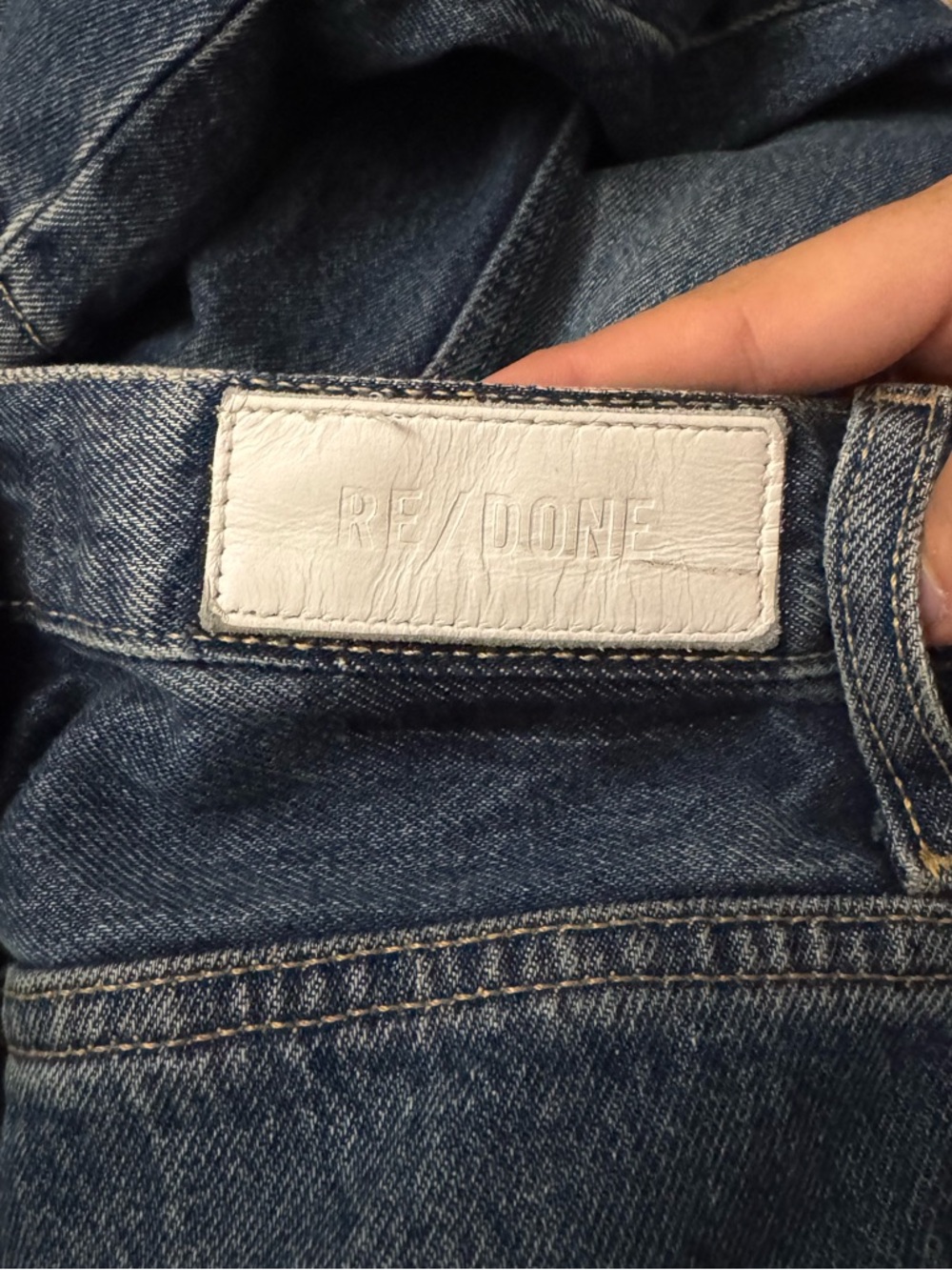 Re/done wide taper barrel jeans in whiskey indigo - 24 - Picture 4 of 4